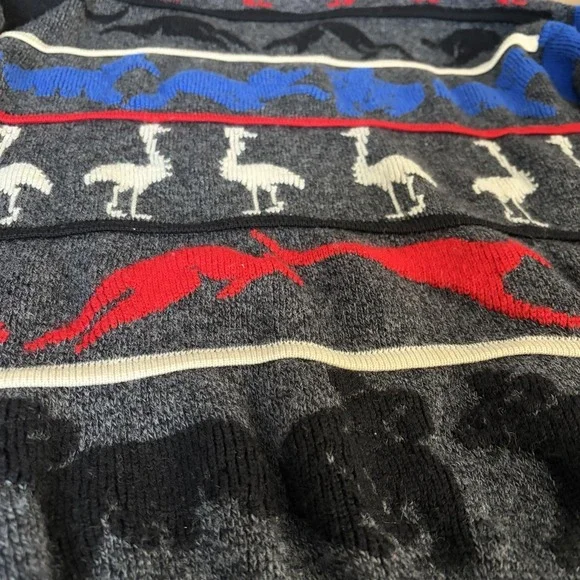 Vintage Hysport Australian Pure New Wool Kangaroo Emu Graphic Sweater Mens Small - Picture 6 of 9